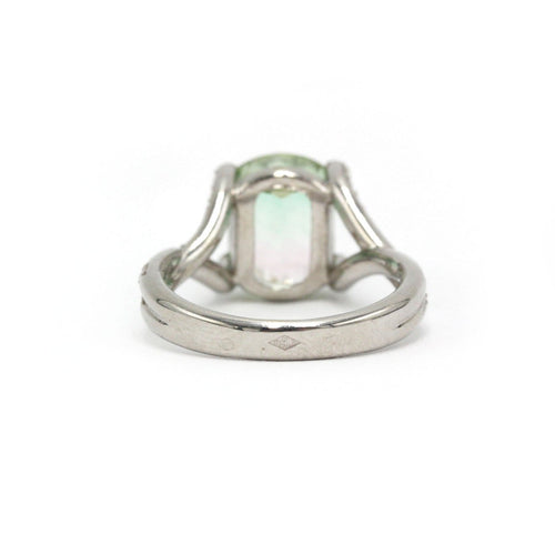 53 Bague en or blanc, diamants et tourmaline watermelon 58 Facettes 260198R