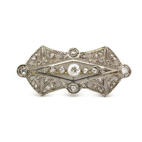 Art Déco - Broche en or blanc et diamants 58 Facettes 260199R