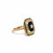 56 Bague halo en or jaune avec saphirs et diamants 58 Facettes 50492