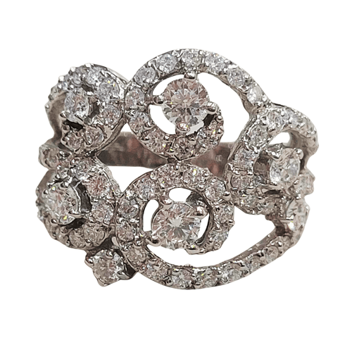 52 Bague en or blanc 18k et diamants 58 Facettes T523