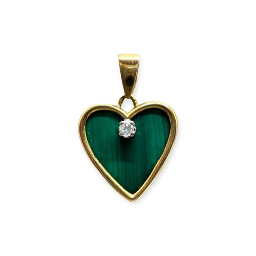 Pendentif cœur en or jaune 750 et diamant 58 Facettes 330098359