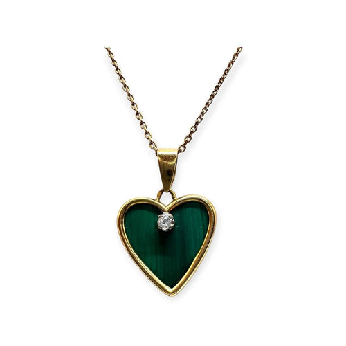 Pendentif cœur en or jaune 750 et diamant 58 Facettes 330098359