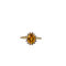 Bague entourage vintage en or jaune 14K, citrine et diamants