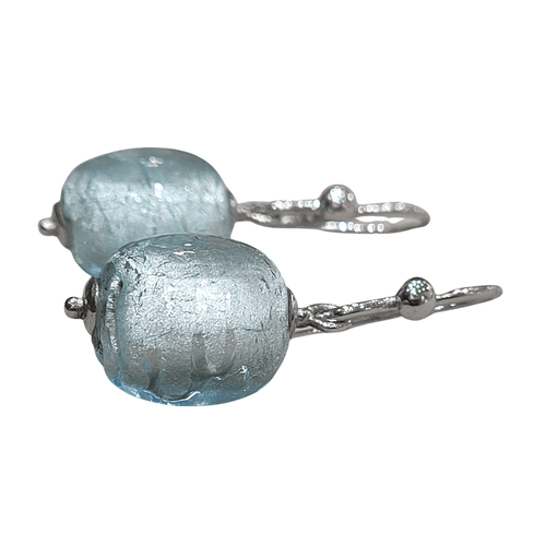 Boucles d'oreilles en Murano bleu et or blanc 18k 58 Facettes PE237