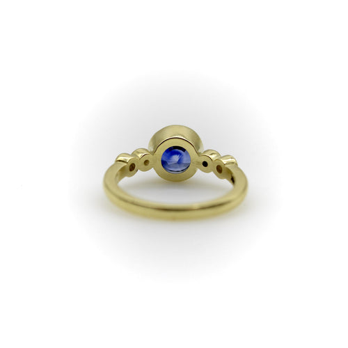 Bague 48 Signature - Bague en or 18 ct avec saphir et diamants 58 Facettes 11183