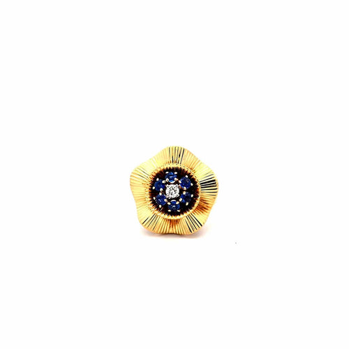 52 Tiffany & Co - Bague cocktail en or jaune et saphirs 58 Facettes 040620264