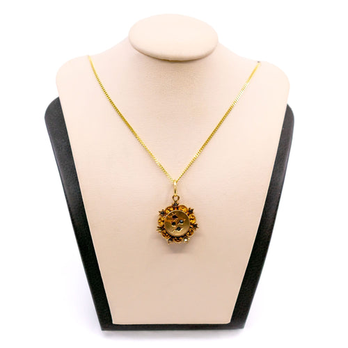 Pendentif Pendentif floral ancien en or 14k, émeraudes, grenats et strass 58 Facettes ED23C5792B6645E4A272D3C153DCF538