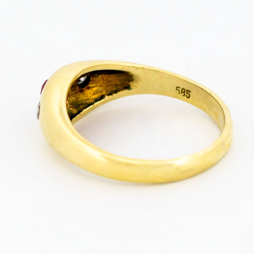 50 Bague gypsy vintage en or jaune 14 ct, rubis et diamants 58 Facettes DB411A36F3824719900673CE02680B0B