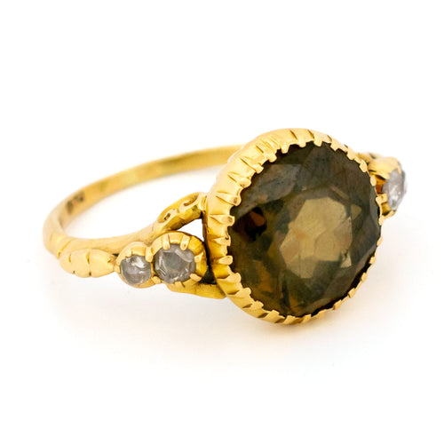 52.5 Bague victorienne tardive en or jaune 14k, zircon et diamants 58 Facettes 3EA2F80379B549DDADBDF04E7F3C2991