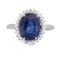 53 Bague en or blanc 18 ct avec saphir et diamants 58 Facettes AN729 (0459)