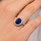 53 Bague en or blanc 18 ct avec saphir et diamants 58 Facettes AN729 (0459)