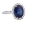 53 Bague en or blanc 18 ct avec saphir et diamants 58 Facettes AN729 (0459)