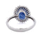 Bague 53 Bague en or blanc 18 ct avec saphir et diamants 58 Facettes AN729 (0459)
