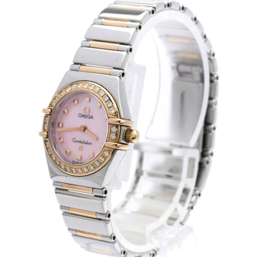 Montre Omega Constellation - Montre quartz acier, or rose et diamants 58 Facettes cfaz1xn1to