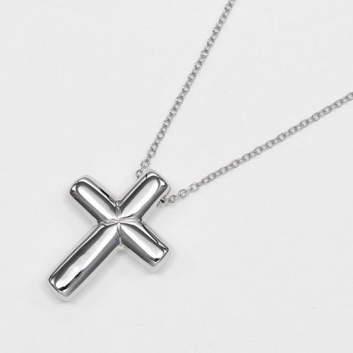Pendentif Tiffany & Co. - Pendentif croix en platine et diamants 58 Facettes vcem0tfn0n