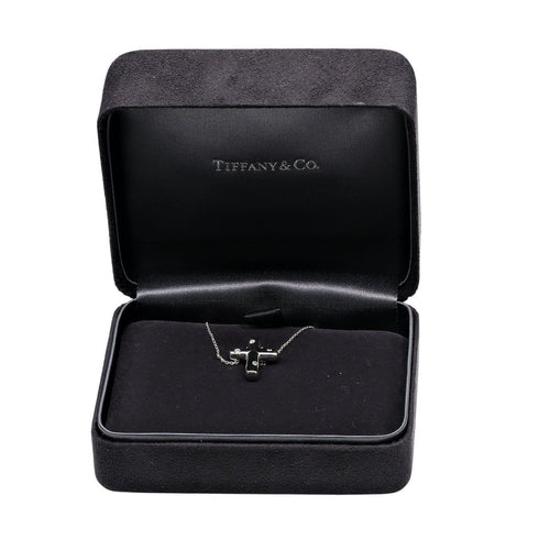 Pendentif Tiffany & Co. - Pendentif croix en platine et diamants 58 Facettes vcem0tfn0n