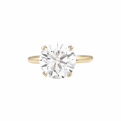 Bague 53 Bague solitaire en or jaune et diamant 3,89 carats 58 Facettes 35858