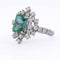 54 Bague en or blanc 18 kt avec émeraude et diamants 58 Facettes AN730 (0599)