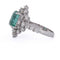 54 Bague en or blanc 18 kt avec émeraude et diamants 58 Facettes AN730 (0599)