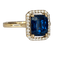 53 ALGT - Bague en or jaune 18 ct avec spinelle et diamants 58 Facettes ring