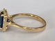 53 ALGT - Bague en or jaune 18 ct avec spinelle et diamants 58 Facettes ring