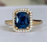 53 ALGT - Bague en or jaune 18 ct avec spinelle et diamants 58 Facettes ring