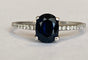 52 Diana - Bague en or blanc 18 kt, saphir et diamants 58 Facettes ring