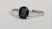 52 Diana - Bague en or blanc 18 kt, saphir et diamants 58 Facettes ring