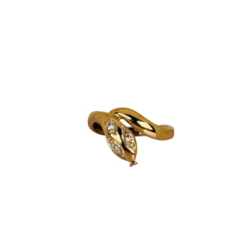 Bague serpent en or jaune 14K et diamants
