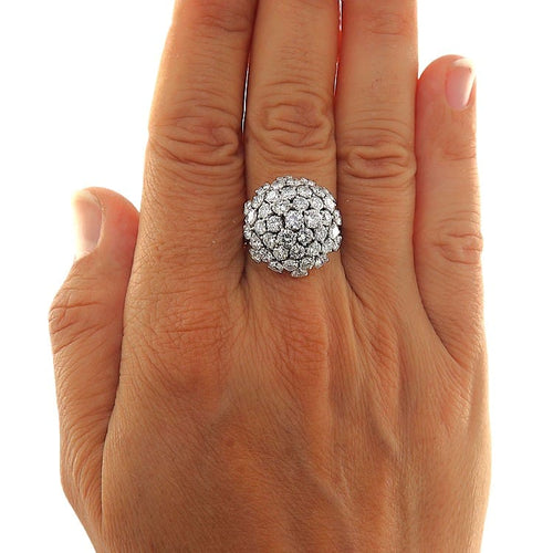 59 Bague vintage en or blanc et diamants 2,94 ct 58 Facettes G4003
