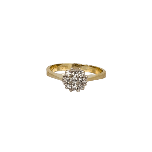 Bague vintage en or jaune 14K et diamants
