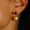 Boucles d'oreilles Boucles d'oreilles en or jaune 14 ct, grenats cœur et perles 58 Facettes E035