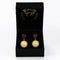 Boucles d'oreilles Boucles d'oreilles en or jaune 14 ct, grenats cœur et perles 58 Facettes E035