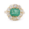 54 Bague victorienne en or jaune 18 ct, émeraude et diamants 58 Facettes AN731 (05819)