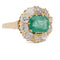54 Bague victorienne en or jaune 18 ct, émeraude et diamants 58 Facettes AN731 (05819)