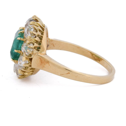 54 Bague victorienne en or jaune 18 ct, émeraude et diamants 58 Facettes AN731 (05819)