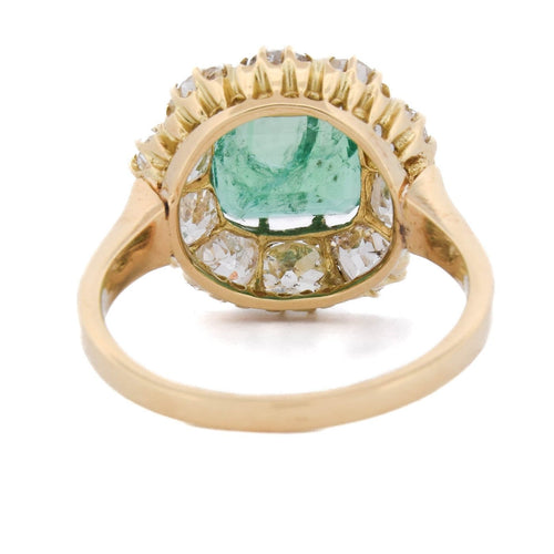 54 Bague victorienne en or jaune 18 ct, émeraude et diamants 58 Facettes AN731 (05819)