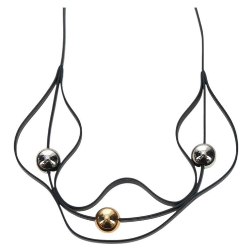 Hermès Météore - Collier en cuir noir 58 Facettes it83elw5z8
