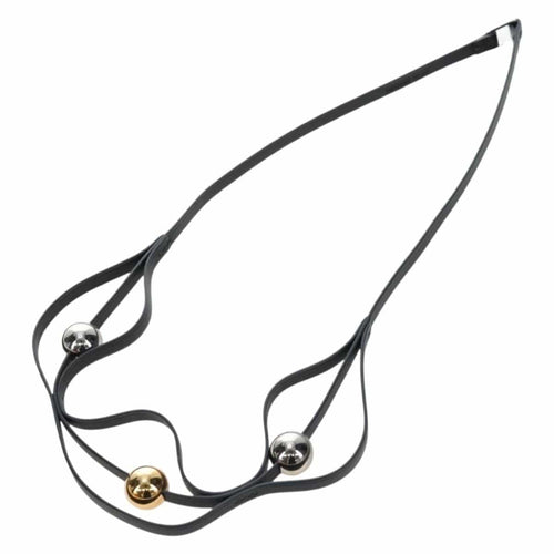 Hermès Météore - Collier en cuir noir 58 Facettes it83elw5z8