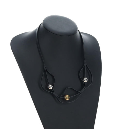Hermès Météore - Collier en cuir noir 58 Facettes it83elw5z8