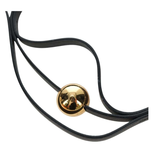 Hermès Météore - Collier en cuir noir 58 Facettes it83elw5z8