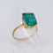 60 Bague en or jaune 18 carats avec émeraude naturelle 58 Facettes R0011
