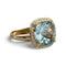 59 Bague cocktail en or jaune 18 carats, aigue-marine et diamants 58 Facettes 393