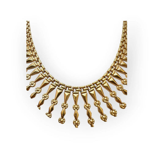 Collier Collier plastron à pampilles en or jaune 58 Facettes 330099341