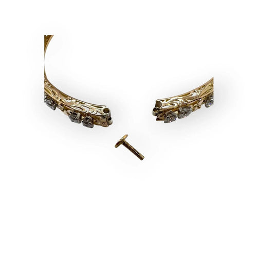 Bracelet Bracelet jonc ajouré en or jaune 585 et diamants 58 Facettes 330095645