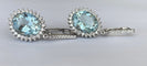 Boucles d'oreilles en or blanc, aigues-marines et diamants 58 Facettes earrings