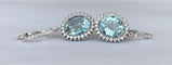 Boucles d'oreilles en or blanc, aigues-marines et diamants 58 Facettes earrings