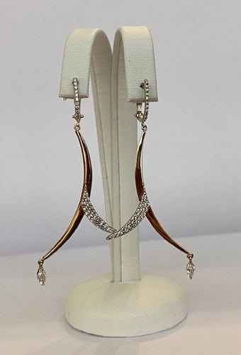Boucles d'oreilles en or rose 18K et diamants 58 Facettes earrings