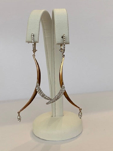Boucles d'oreilles en or rose 18K et diamants 58 Facettes earrings
