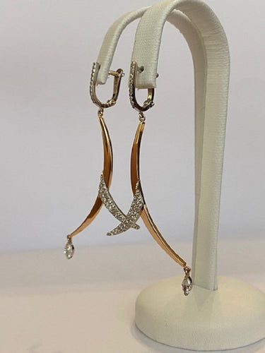 Boucles d'oreilles en or rose 18K et diamants 58 Facettes earrings